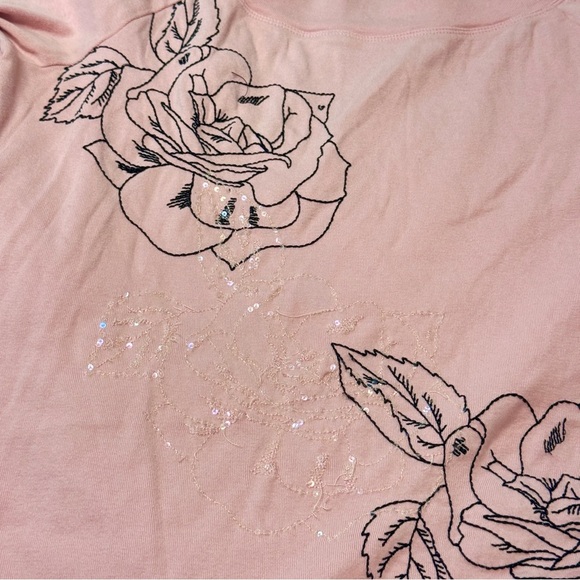 New York & Company Pink Floral Long Sleeve Top - Picture 4 of 5